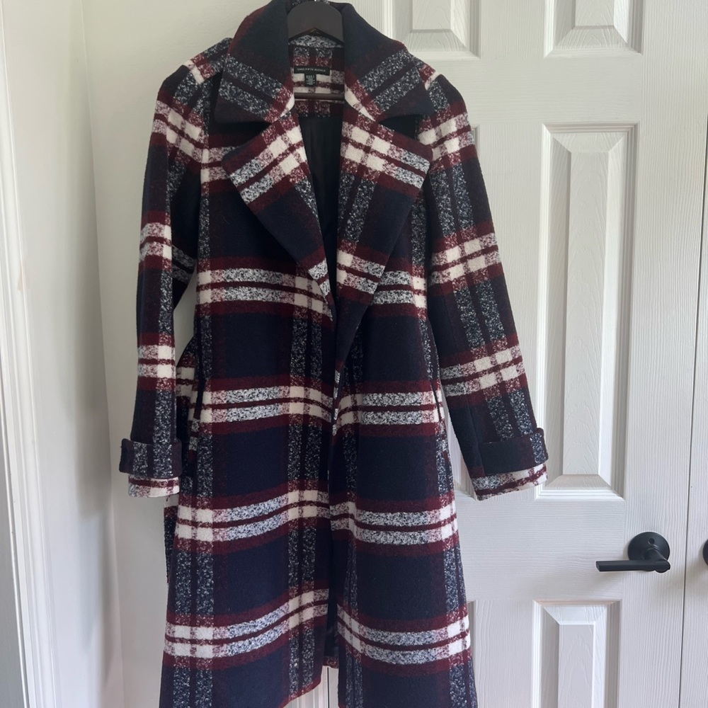 Saks 5th Ave plaid women’s coat size XS